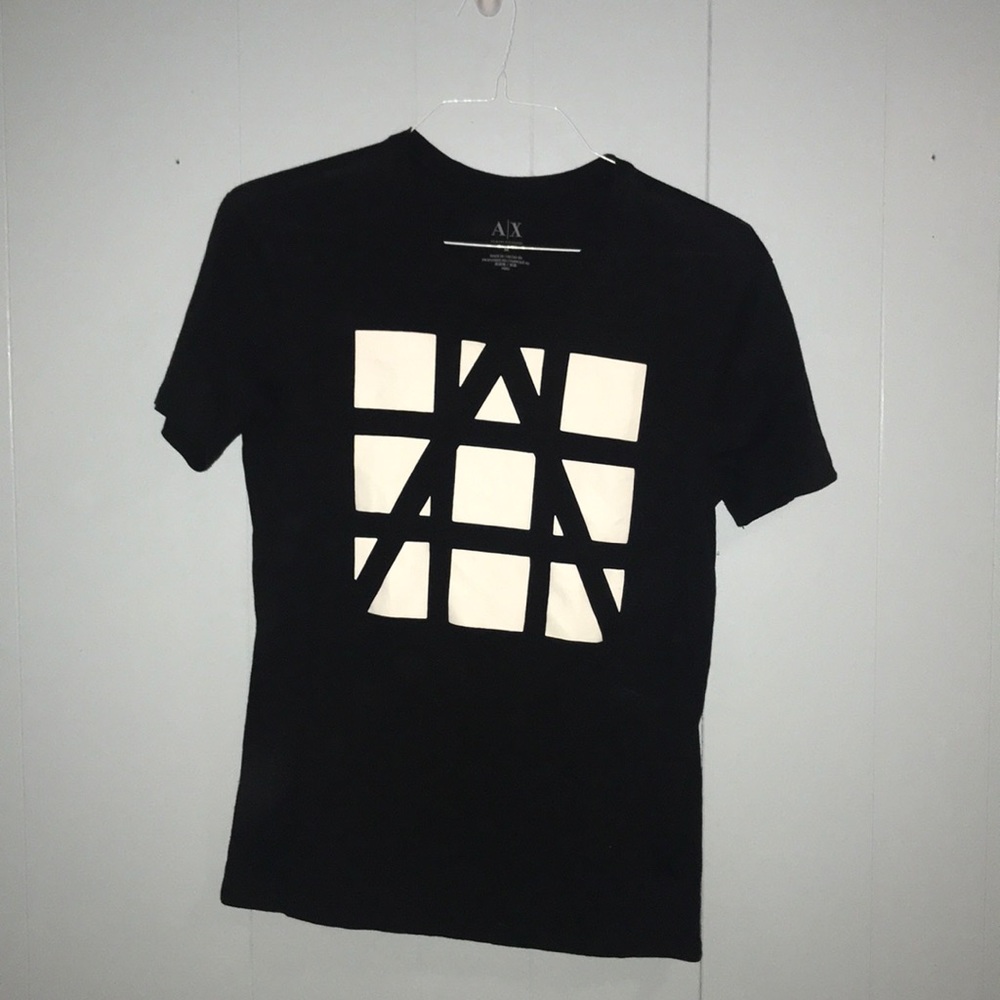 Armani Exchange AX Black T Shirt Geometric